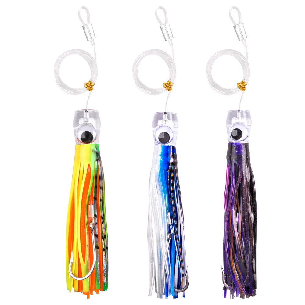 Trolling Skirt Tuna Lures (3-Pack) | 68g / 108g | Rigged Big Game Lures