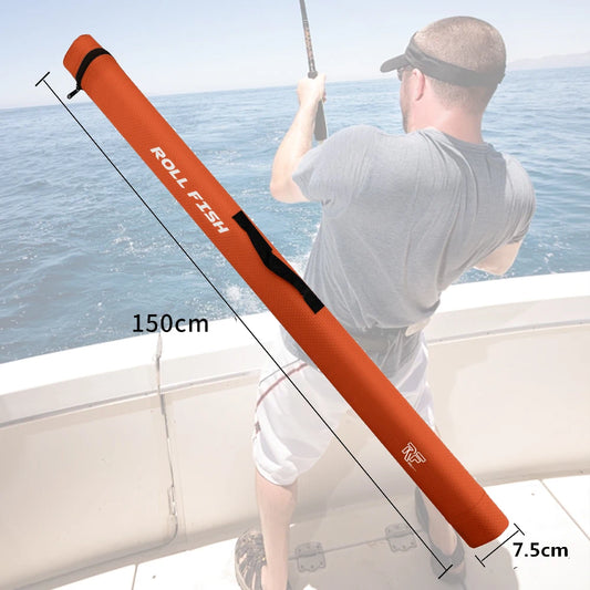 Hard Shell Travel Rod Case – 105–150 cm Adjustable Protective Tube (Orange)