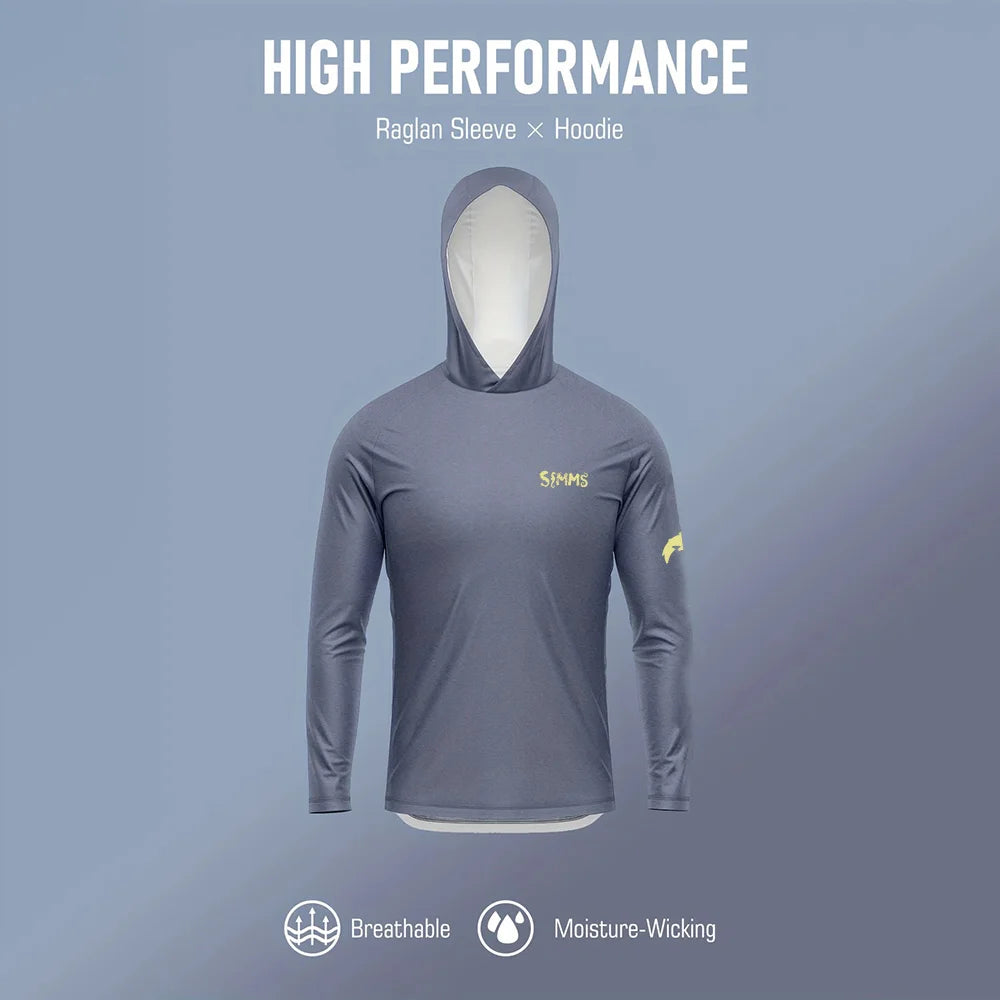 Simms Men’s Hooded Fishing Shirt | UPF 50+ Sun Protection | Moisture-Wicking | Quick-Dry Outdoor Performance Top